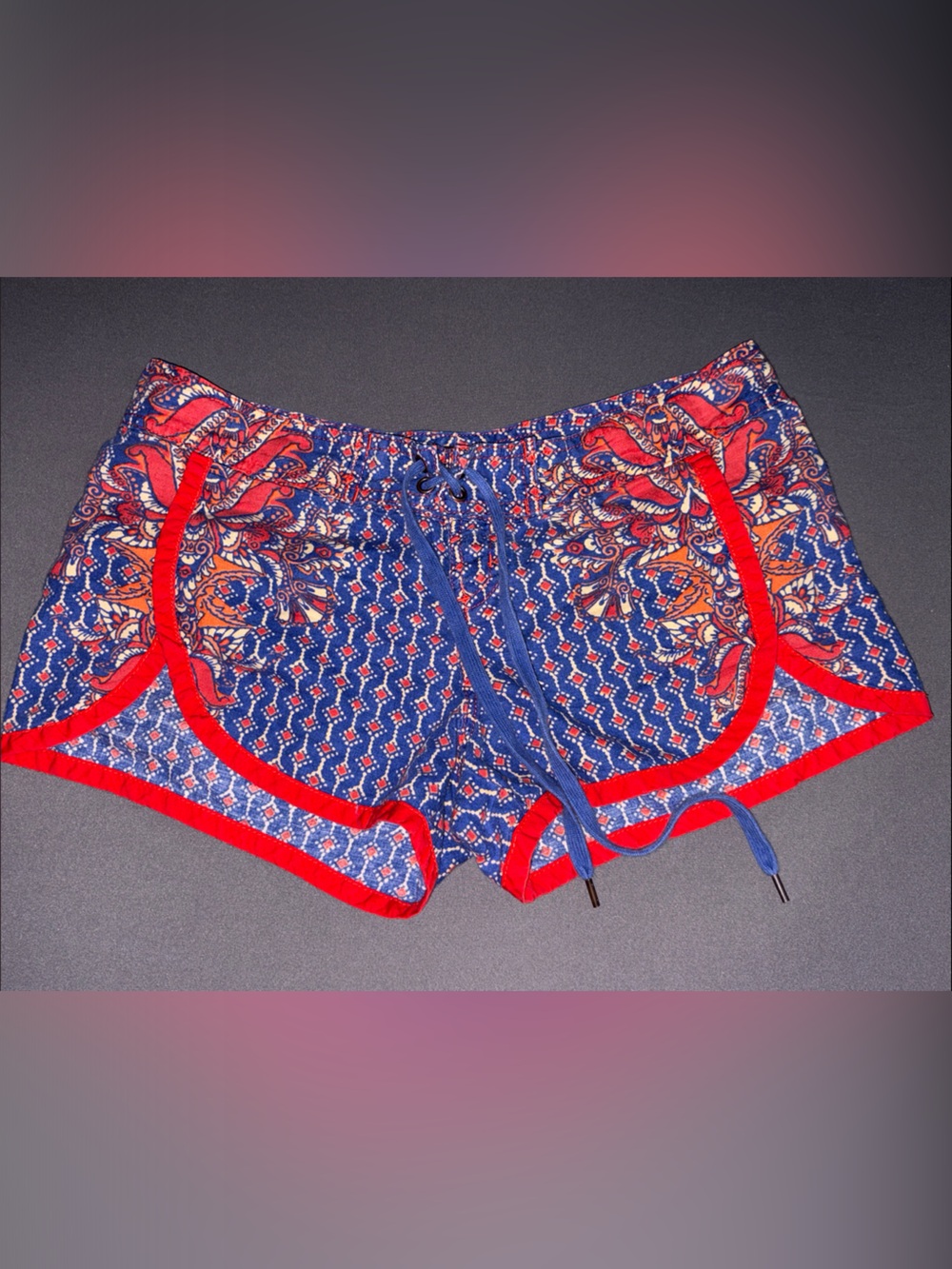 We the Free Blue & Red Printed Shorts size XS 2
